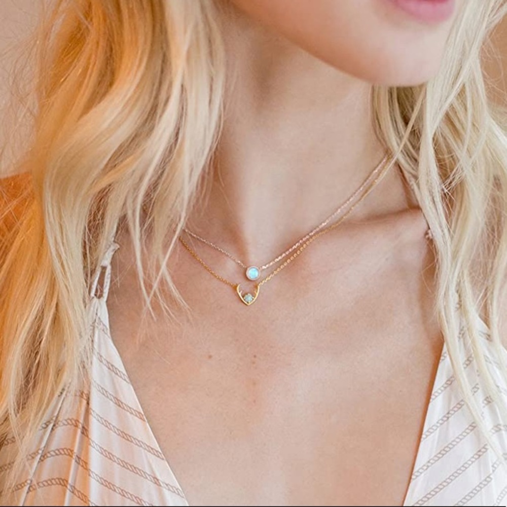 Swarovski 14k Gold Opal Pendant Necklace Women - Picture 9 of 9
